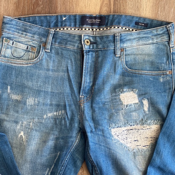 Scotch & Soda mens 33 x 32 distressed jeans - Picture 2 of 7